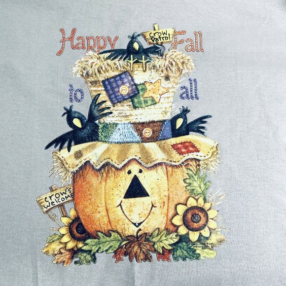Halloween Autumn T Shirt Happy Fall To All Adult Lg NEW Custom Orders Possible - Picture 1 of 3